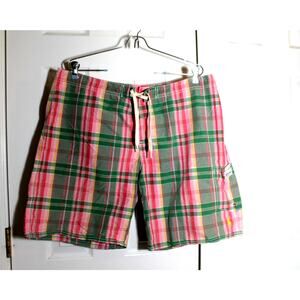 Polo by Ralph Lauren 80's Plaid Men's Board Shorts sz 36